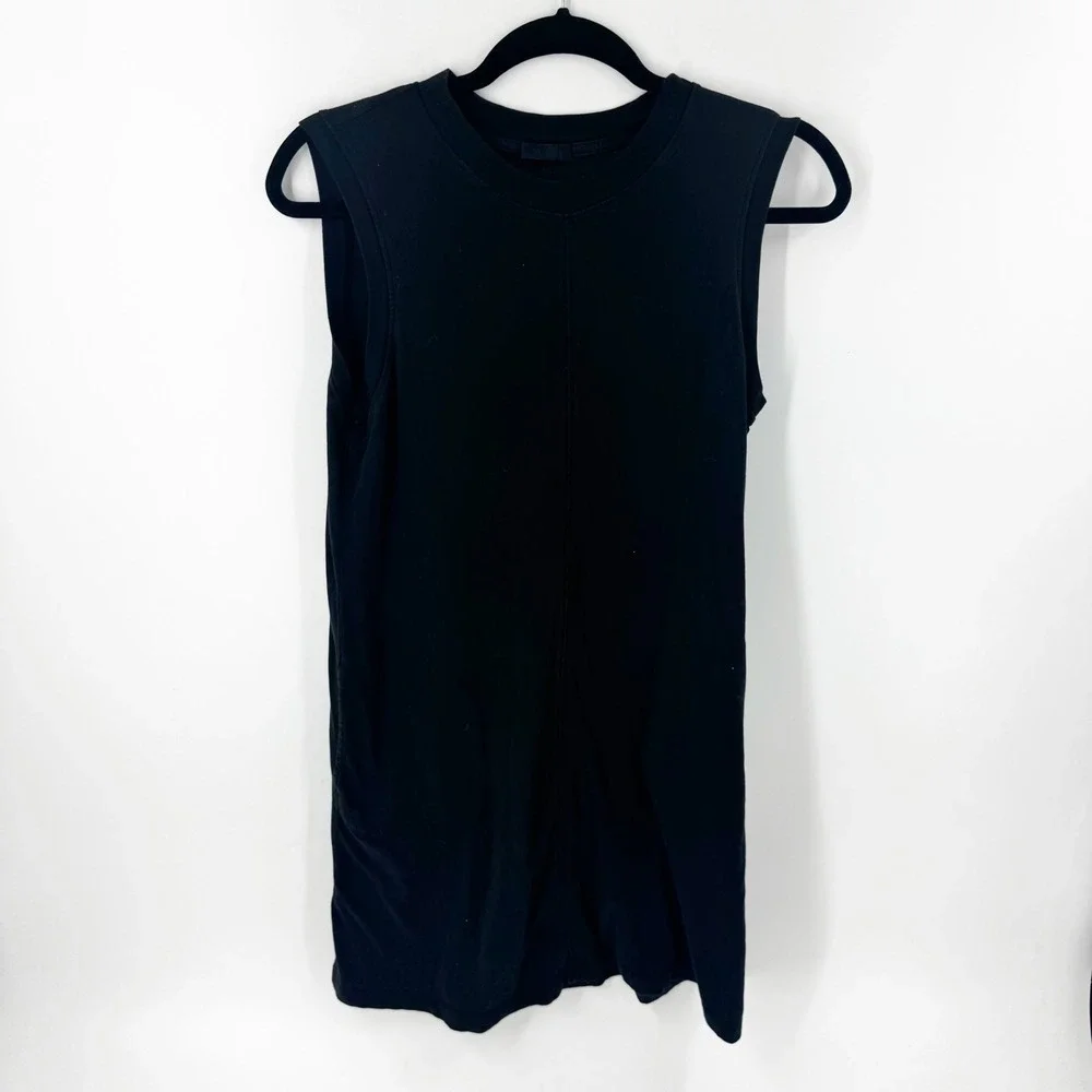 ATM Anthony Thomas‎ Melillo Black Cotton Muscle Sleeveless Pocket Dress Small